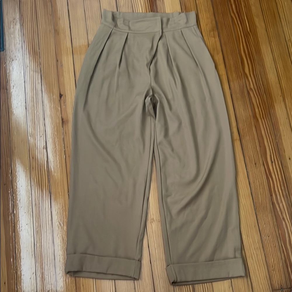 Stylish Tan Pleated Trousers